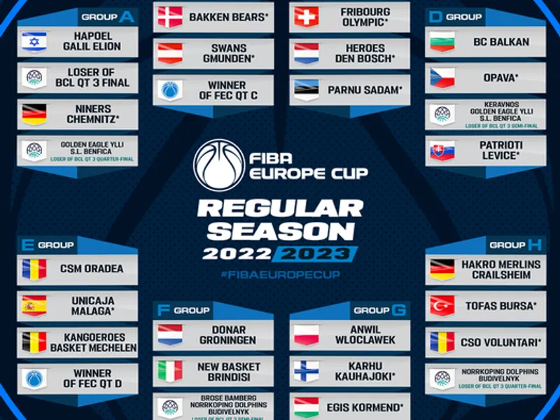 FIBA Europe Cup: Echipele româneşti de baschet masculin şi-au aflat adversarele. / Foto: agerpres.ro