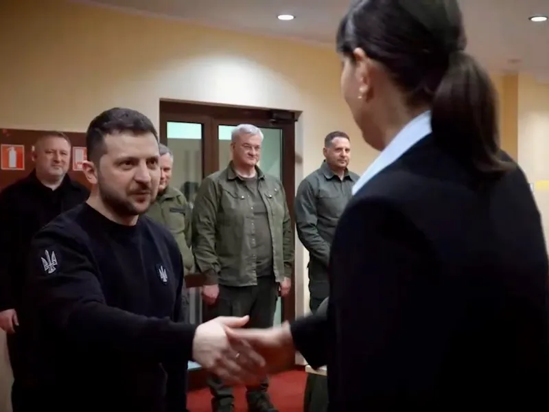 Codruța Kovesi, întâlnire cu Zelenski: - Foto: Digi24.ro / Captura video