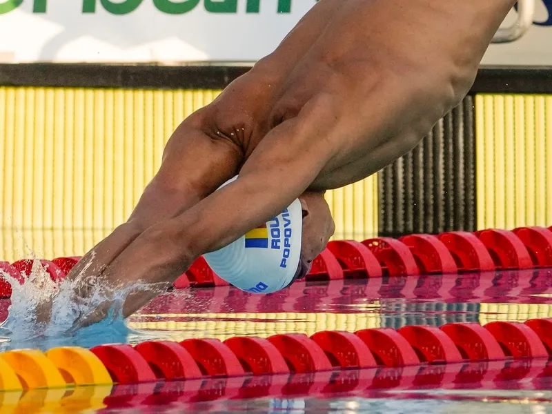 Fenomenalul înotător român David Popovici a luat AUR, la 100 m, la Internaţionalele Italiei - Foto: Profimedia Images