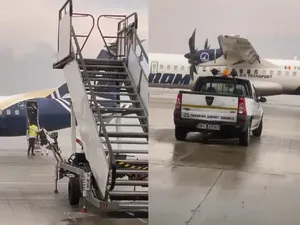 Un avion al TAROM, a rămas fără comenzi în timpul unei furtuni. Nu s-a mai ridicat de la sol - Foto: imagini video surse Newsweek