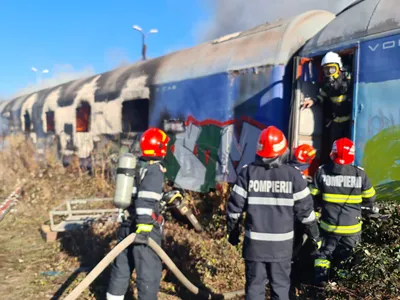 Incendiu în triaj dintre Gara Basarab și Podul Giulești Foto: ISU București-Ilfov