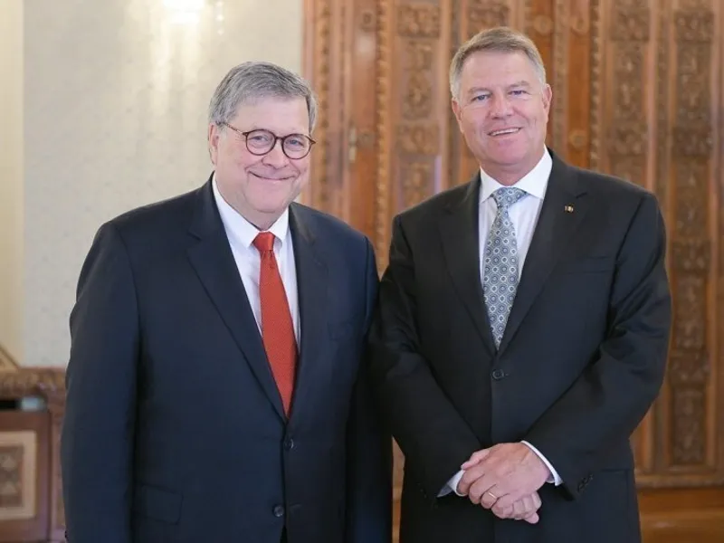 William Barr și Klaus Iohannis/FOTO: justice.gov