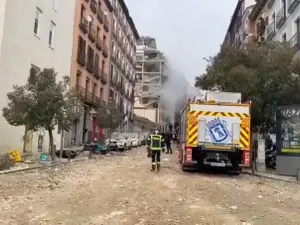 Explozie puternică într-o clădire din centrul Madridului/FOTO: Twitter (captură)