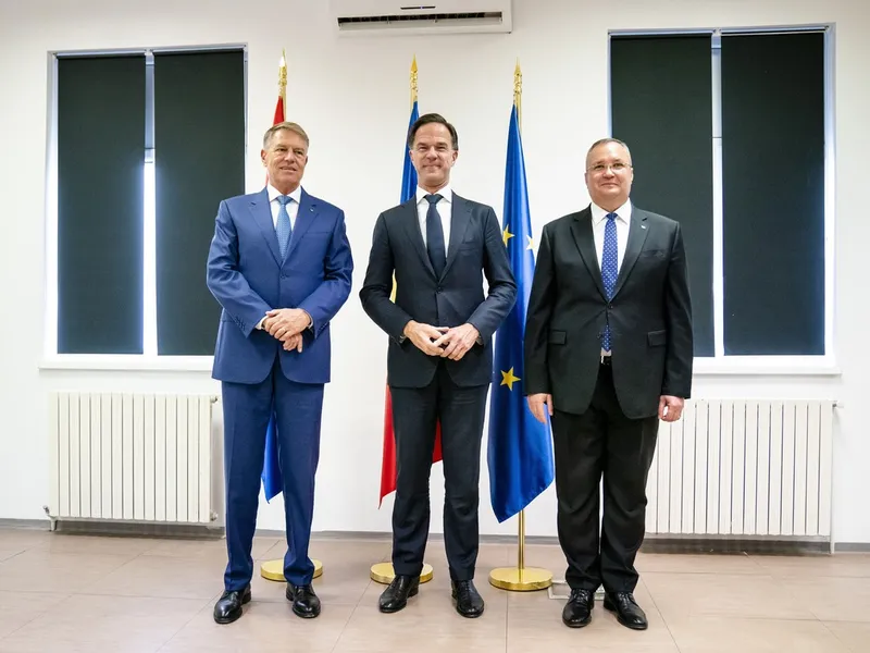 Iohannis, Ciucă și Mark Rutte - Foto: Profimedia