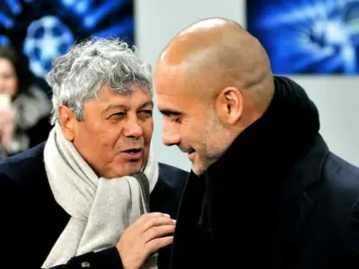 Mircea Lucescu și Guardiola - Foto: Prosport