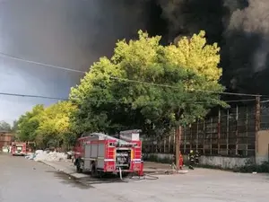 Incendiu în localitatea Mija, din Dâmbovița. FOTO: ISU Dâmbovița