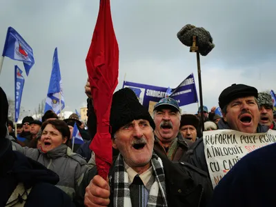 Modul în care funcționează sistemul de pensii din România a dus la proteste de-a lungul timpului. Imagine de la un protest din 2011 Foto: profimediaimages.ro