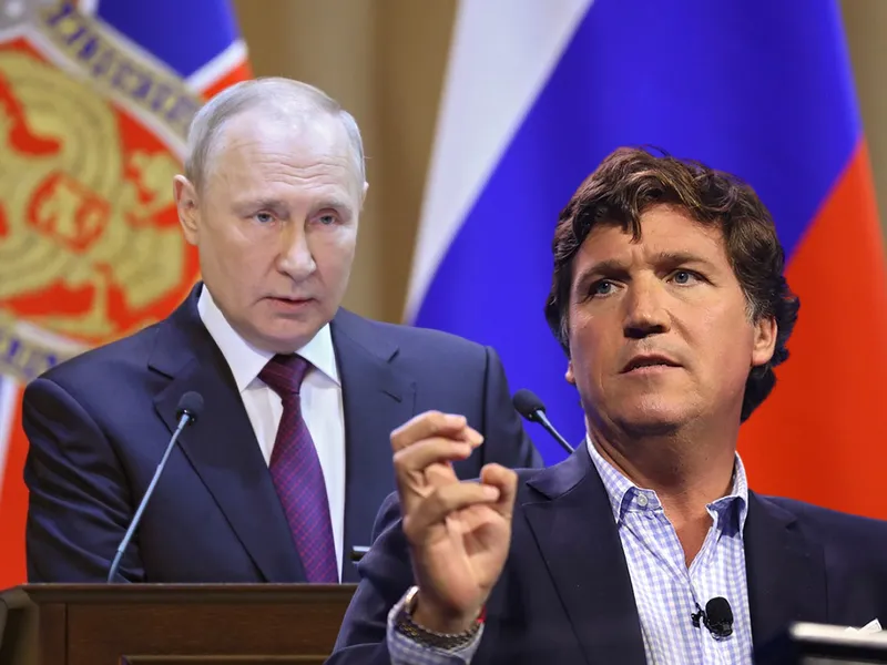 Fostul prezentator al Fox News, pro-rusul Tucker Carlson, interviu cu Putin - Foto: Profimedia images