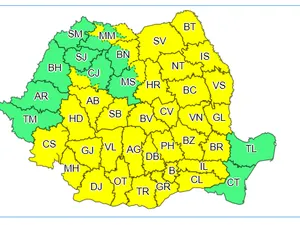 Harta meteo/ Sursă foto: ANM