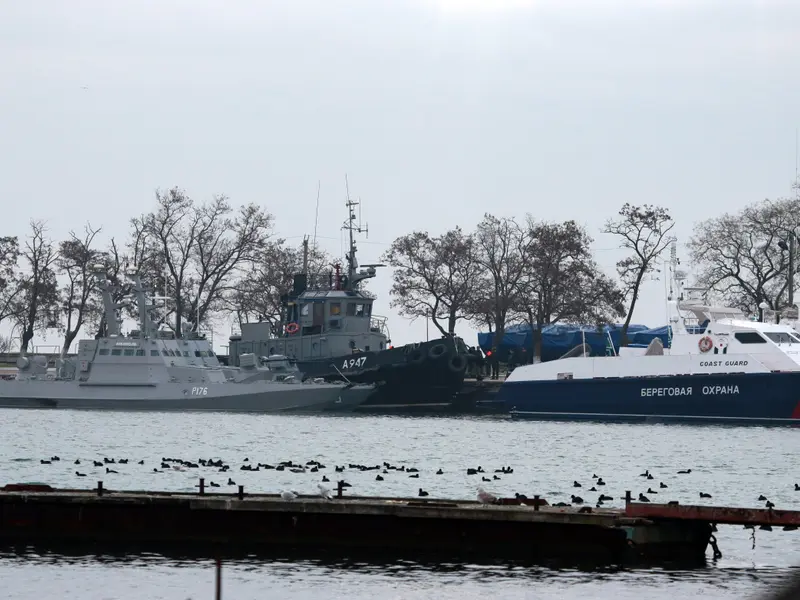 Navele ucrainene, în portul Kerch      Foto: Guliver/ Getty Images