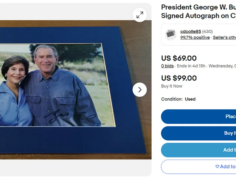 Cu ce sumă uriașă se vinde autograful lui Ceaușescu în SUA - Foto: captură ecran Ebay