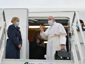 Papa Francisc, la plecarea spre Bagdad Foto:Vatican Media