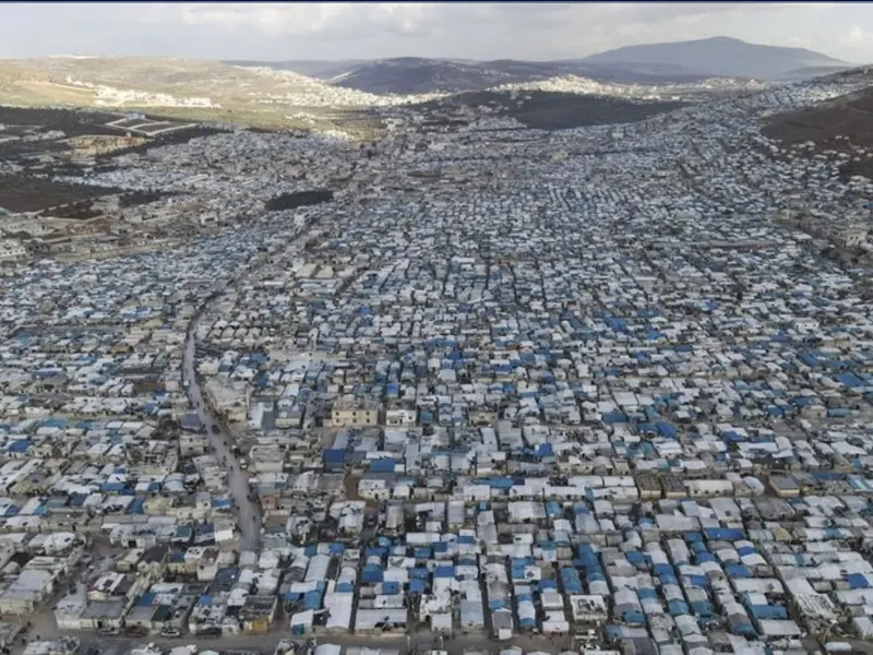 Tabără de persoane strămutate, Idlib, Siria/ Foto aa.com.tr