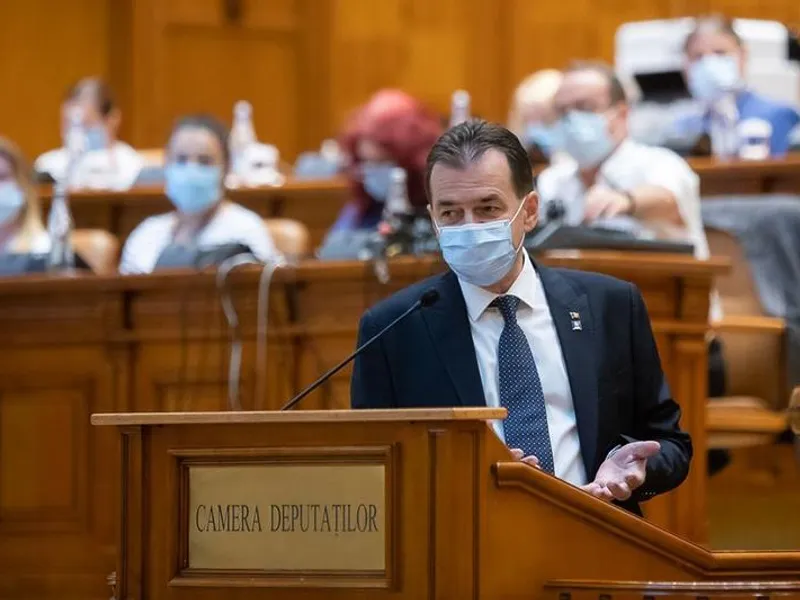 Premierul Ludovic Orban în Parlament/FOTO: Facebook