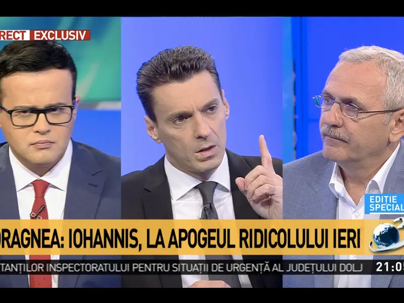 Mircea Badea într-una din numeroasele emisiuni în care l-a lăsat pe Liviu Dragnea să spună ce vrea, fără să îl deranjeze Foto: Captură video