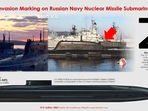 Knyaz Vladimir, submarin rusesc ce trage 100 focoase nucleare pictat cu litera Z. / Foto: navalnews.com