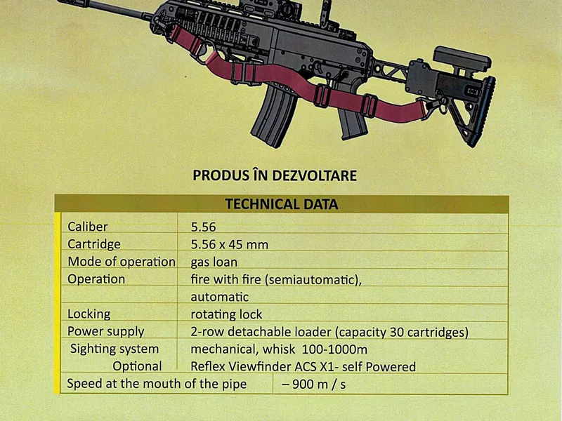 Arma de asalt CN-20 este dezvoltată în România Foto: Cugir