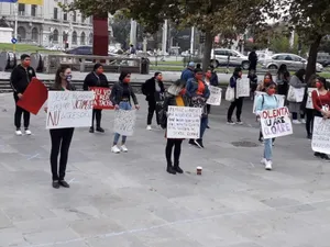 Protest al feministelor, duminică, în Capitală. Sursa foto: Facebook Feminism România