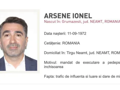 Ionel Arsene a fost dat în urmărire națională: Condamnat definitiv la 6 ani şi 8 luni de închisoare - Foto: Poliția Română