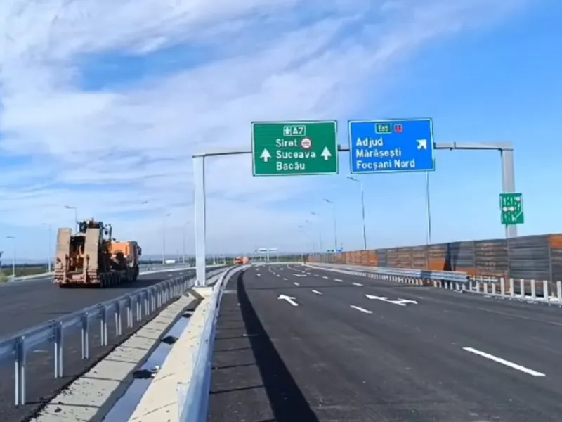 Autostrada A7 Mândrești – Focșani Nord, de 152.000.000 €, la 65%. Trebuia să fie gata - Foto: captură video