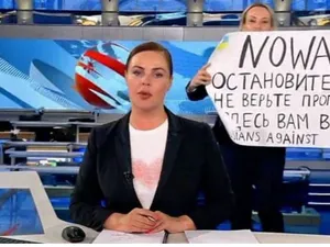 Jurnalista care a protestat la TV în Rusia împotriva războiului, condamnată la 8,5 ani de închisoare - Foto: Twitter/nexta