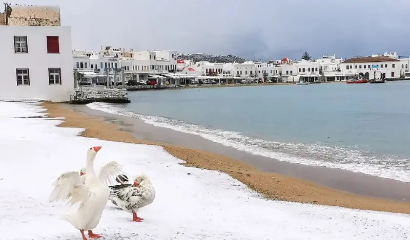 Iarnă și în Grecia. FOTO: Instagram